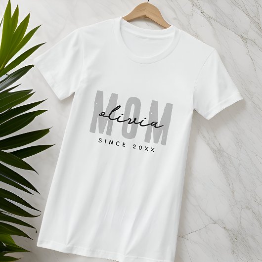 Mama seit 20XX Moderne, einfache Preppy T-Shirt