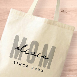 Mama seit 20XX Moderne, einfache Preppy Tragetasche