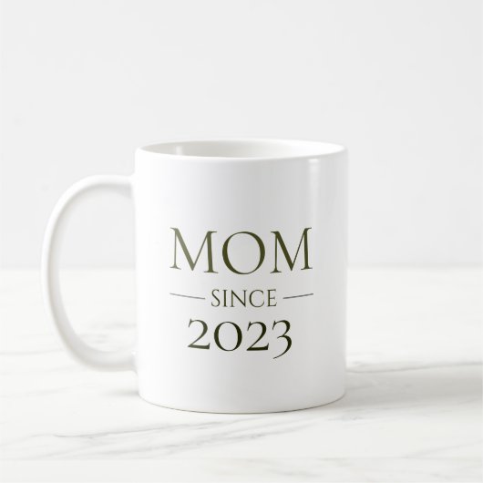 Mama seit personalisiertem Jahr Minimal Muttertum Kaffeetasse (Links)