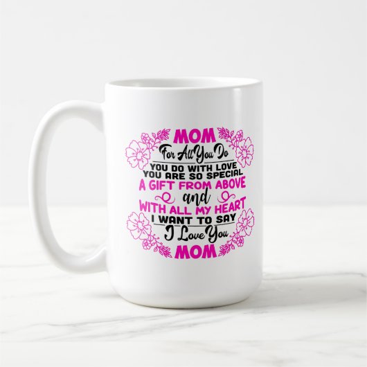 Mama Sentiment Wort Kunst Kaffee Tasse (Links)