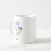 Mama September Geburtsblume Aster Kaffeetasse (Vorderseite Links)