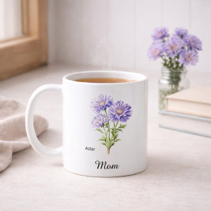 Mama September Geburtsblume Aster Kaffeetasse