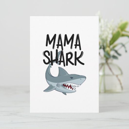 Mama Shark Funny Mothers Day Geschenke Karte (Stehend Vorderseite)