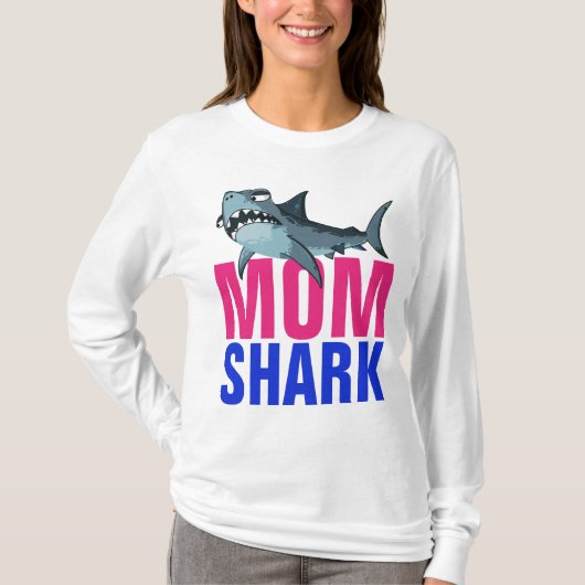 MAMA SHARK FUNNY T - SHIRT (Vorderseite)