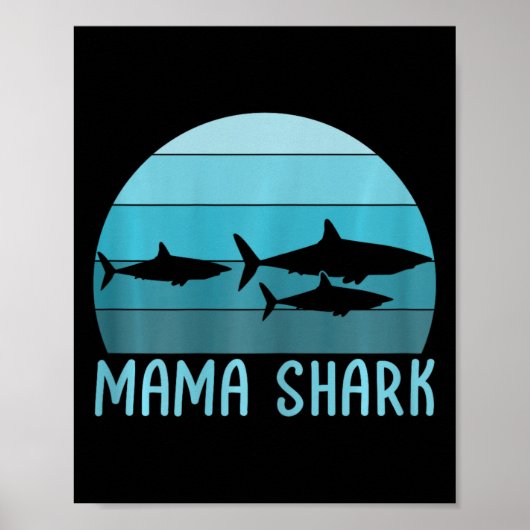 Mama Shark Mama vom 2 Muttertag Poster (Vorne)