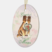 Mama Sheltie Keramik Keramik Ornament (Links)