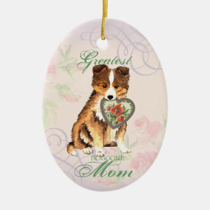 Mama Sheltie Keramik Keramik Ornament