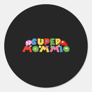 Mama Shirt Super Gamer Mommio Funny Geschenk für M Runder Aufkleber