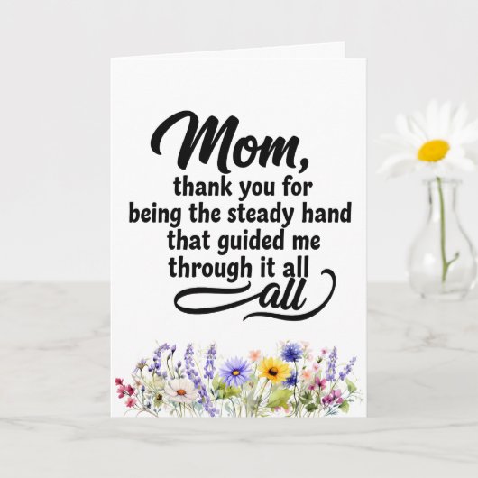 Mama Sichere Hand führte mich Aquarell Wildblume Karte (Kleine Pflanze)