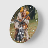 "Mama Sie sind das beste" Personalisierte Foto Runde Wanduhr (Winkel)