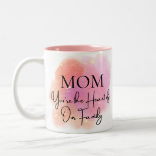 Mama Sie sind das Herz unserer Familie Zweifarbige Tasse