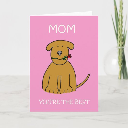 Mama Sie sind der beste Cartoon-Welpe Karte (Vorderseite)