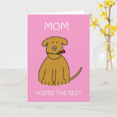 Mama Sie sind der beste Cartoon-Welpe Karte (Gelbe Blume)