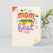 Mama Sie sind die Beste: Muttertagskarte (Stehend Vorderseite)