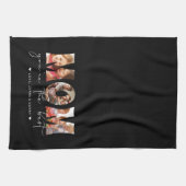 Mama Sie sind die beste Quote Schwarz Foto Collage Geschirrtuch (Horizontal)