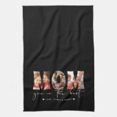 Mama Sie sind die beste Quote Schwarz Foto Collage Geschirrtuch (Vertikal)