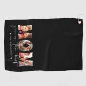 Mama Sie sind die beste Quote Schwarz Foto Collage Golfhandtuch (Horizontal)