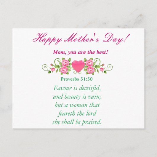 Mama, Sie sind die Besten! Postkarte (Vorderseite)