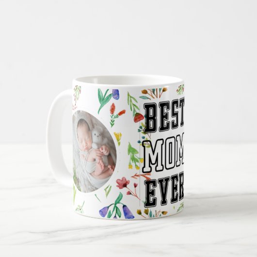Mama Sie sind die Wildblume: Personalisierte Foto Kaffeetasse (Vorderseite Links)