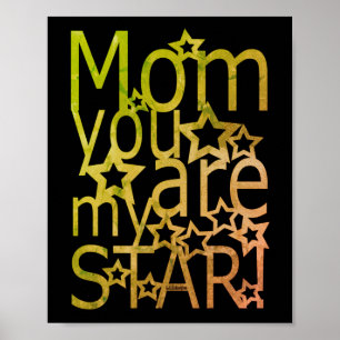 MAMA SIE SIND MEINE STAR Muttertagsgeschenk Idee Poster