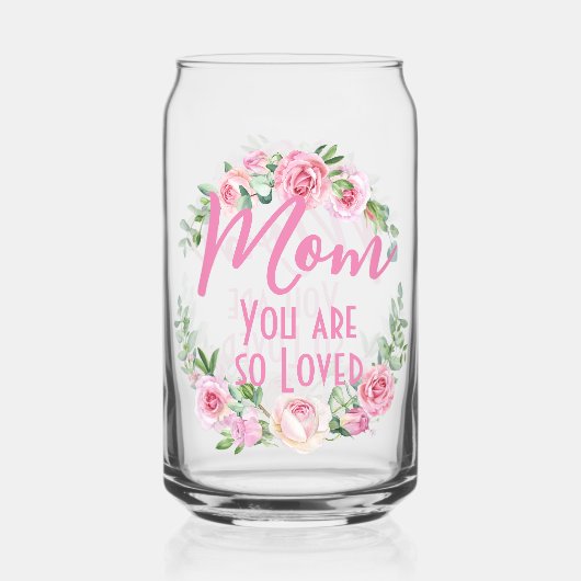 Mama Sie sind so liebt Blumenreath Rose Dosenglas (Rückseite)