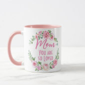 Mama Sie sind so liebt Blumenreath Rose Tasse (Links)