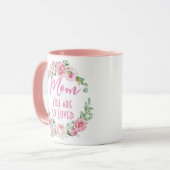 Mama Sie sind so liebt Blumenreath Rose Tasse (Vorderseite Links)