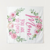 Mama Sie sind so liebt Blumenreath Rose Wandteppich (Vorderseite (Horizontal))