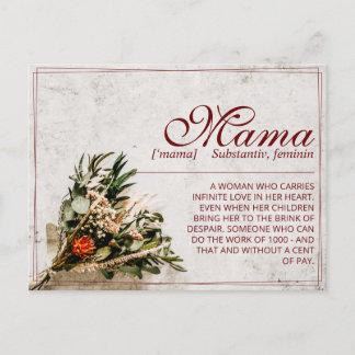 Mama - simply irreplaceable - Bouquet Feiertagspostkarte