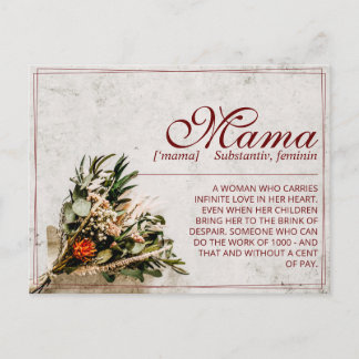Mama - simply irreplaceable - Bouquet Feiertagspostkarte