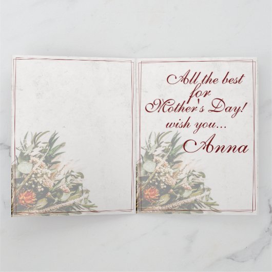 Mama - simply irreplaceable - Bouquet Karte (Innenseite)