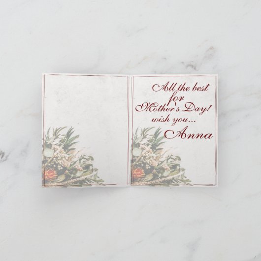 Mama - simply irreplaceable - Bouquet Karte (Innenseite)