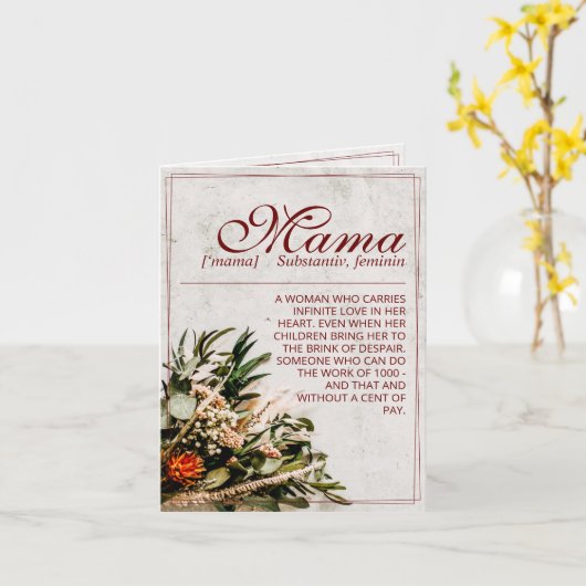 Mama - simply irreplaceable - Bouquet Karte (Gelbe Blume)