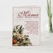 Mama - simply irreplaceable - Bouquet Karte (Vorderseite)