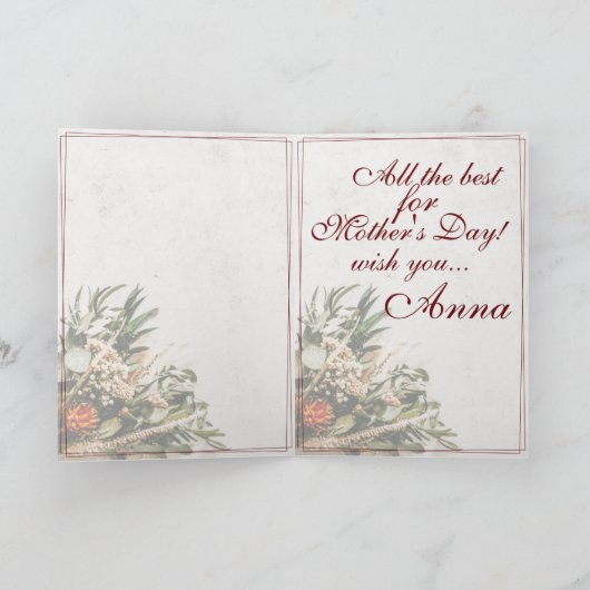 Mama - simply irreplaceable - Bouquet Karte (Innenseite)