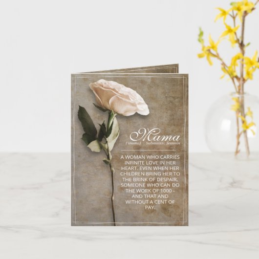 Mama - simply irreplaceable - vintage karte (Gelbe Blume)