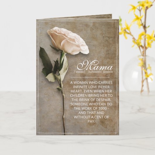 Mama - simply irreplaceable - vintage karte (Gelbe Blume)