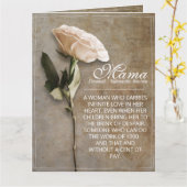 Mama - simply irreplaceable - vintage karte (Gelbe Blume)