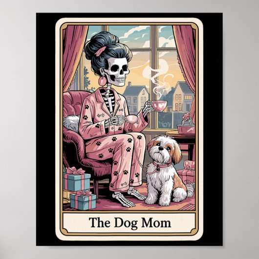Mama Skeleton Tarot Card Funny Pate Lover Me Poster (Vorne)