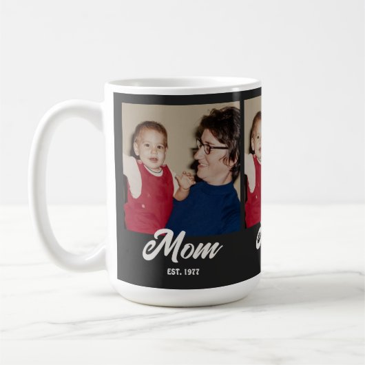 Mama Skript Schwarz 3 Foto Kaffeetasse (Links)