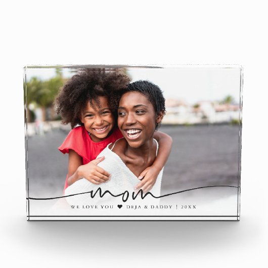 Mama Skriptüberlagerung | Wir Liebe Sie Fotoblock (Vorderseite)