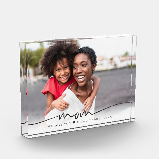 Mama Skriptüberlagerung | Wir Liebe Sie Fotoblock (Links)