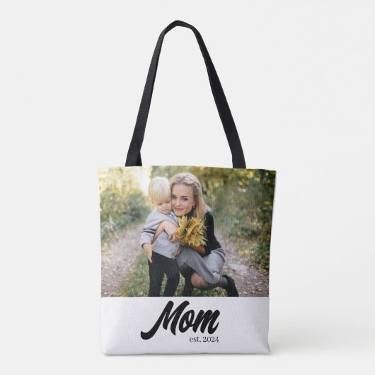 Mama Skriptweißes Foto eingerichtet Tasche (Rückseite)