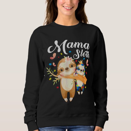Mama Sloth Autism Awareness Sweatshirt (Vorderseite)