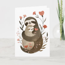 Mama Sloth & Baby Mother's Day Heart Shaped Foto