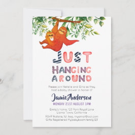 Mama SLOTH einfach nur um Blue Baby Boy herum Einladung