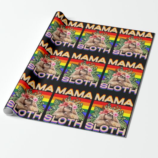 Mama Sloth LGBTQ Rainbow Flag Gay Pride Ally Gay Geschenkpapier (Ungerollt)