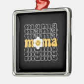 Mama Smiley Daisy Retro Ornament Aus Metall (Links)
