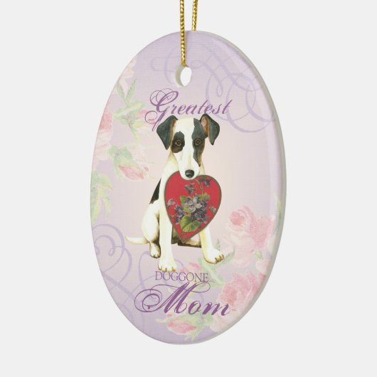 Mama Smooth Fox Terrier Keramik Ornament (Links)