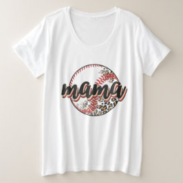 Mama Softball Große Größe T-Shirt